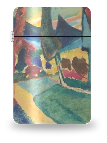 Paesaggio con due pioppi di Vasilij Kandinskij – cover d’arte per inserto di accendino
