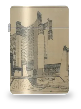 Maison (La Città Nuova) de Antonio Sant’Elia – boîtier d’art pour insert de briquet