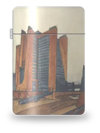 Maison à gradins (La Città Nuova) de Antonio Sant’Elia – boîtier d’art pour insert de briquet
