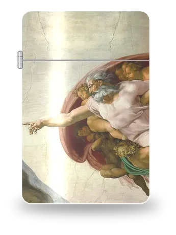 La Creazione di Adamo, dittico: pannello destro (Dio) di Michelangelo – cover d’arte per inserto di accendino
