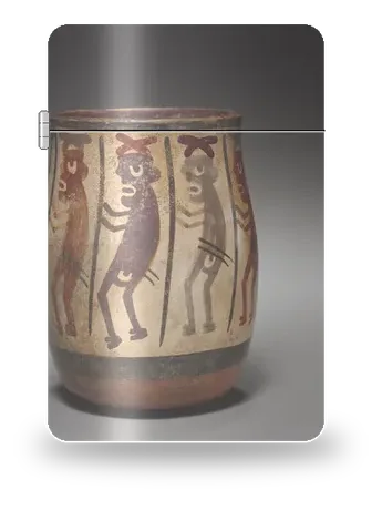 Vase nasca à la procession de guerriers de Amériques anciennes · Andes et Olmèques – boîtier d’art pour insert de briquet
