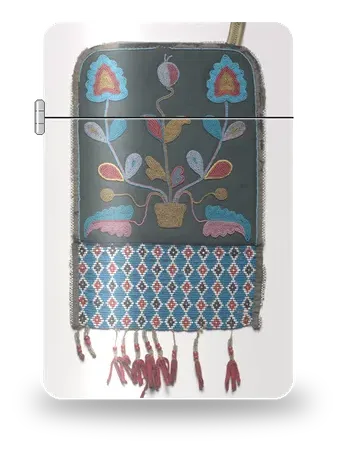 Sac perlé à motifs floraux cri de Amériques · Amérique du Nord autochtone – boîtier d’art pour insert de briquet