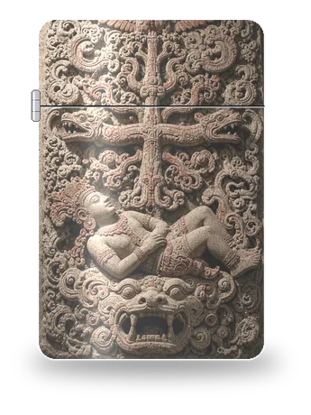 Couvercle du sarcophage de K’inich Janaab Pakal de Amériques anciennes · Maya – boîtier d’art pour insert de briquet