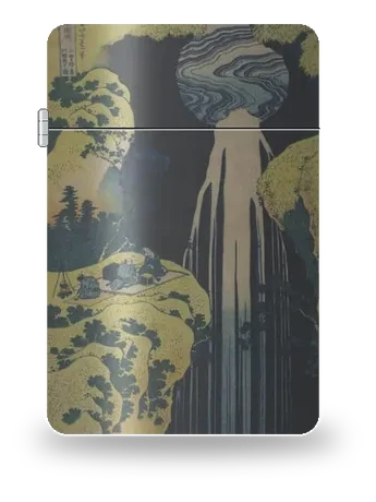 La cascade d'Amida au fond de la route du Kisokaidō de Katsushika Hokusai – boîtier d’art pour insert de briquet