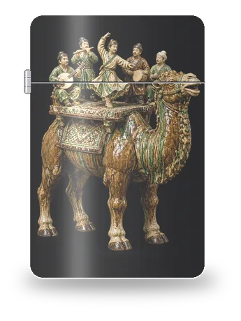 Chameau sancai Tang portant des musiciens de Civilisations antiques · Chine ancienne – boîtier d’art pour insert de briquet