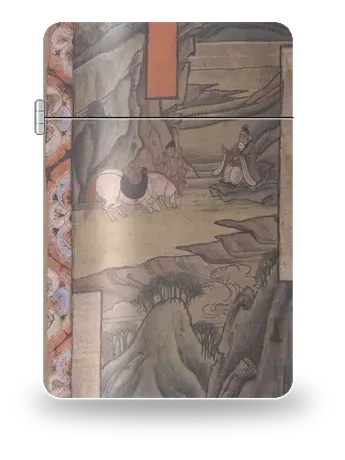 Buddha-Lebensbanner · Abschied von Kanthaka von Alte Kulturen · Dunhuang – Kunsthülle für einen Feuerzeugeinsatz