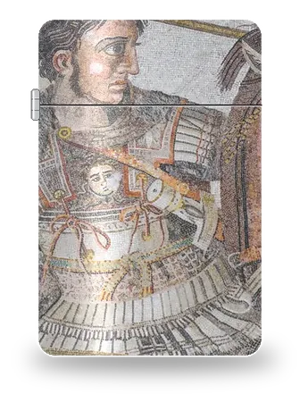 Mosaico di Alessandro: Alessandro (particolare) di Civiltà antiche · Grecia e Roma – cover d’arte per inserto di accendino