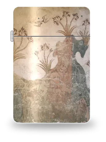 Fresque du printemps de Civilisations antiques · Minoens et Égée – boîtier d’art pour insert de briquet