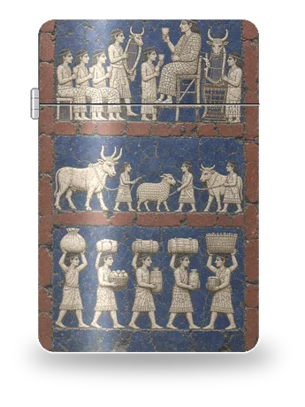 Stendardo di Ur · Lato della Pace di Civiltà antiche · Babilonia e Mesopotamia – cover d’arte per inserto di accendino
