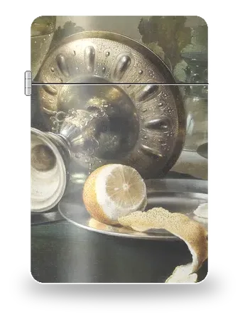 Natura morta con roemer, alzata rovesciata e pane di Willem Claesz. Heda – cover d’arte per inserto di accendino