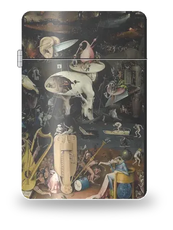 Giardino delle delizie, trittico: pannello destro (Inferno) di Hieronymus Bosch – cover d’arte per inserto di accendino