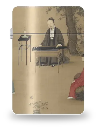 Listening to the Qin by Zhao Ji (Emperor Huizong of Song) — art case for a lighter insert