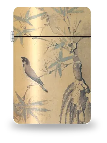 Finches and Bamboo (detail) by Zhao Ji (Emperor Huizong of Song) — art case for a lighter insert