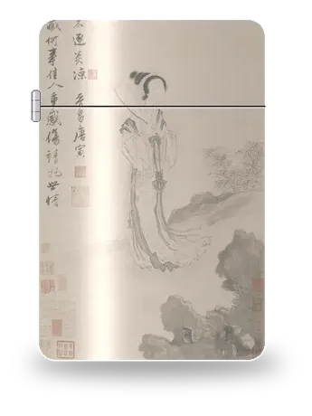 Vent d’automne et éventail de soie de Tang Yin – boîtier d’art pour insert de briquet