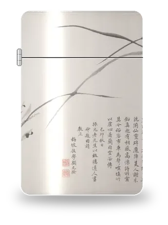 Orchideen und Bambus-Handrolle (Detail) von Zheng Xie (Zheng Banqiao) – Kunsthülle für einen Feuerzeugeinsatz