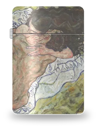 The Embrace Diptych: Right Panel (Heads & Shoulders) by Egon Schiele — art case for a lighter insert