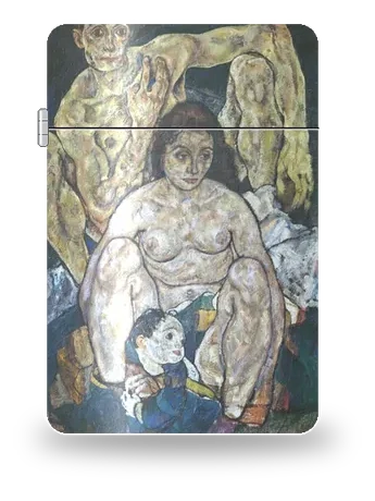 Die Familie von Egon Schiele – Kunsthülle für einen Feuerzeugeinsatz