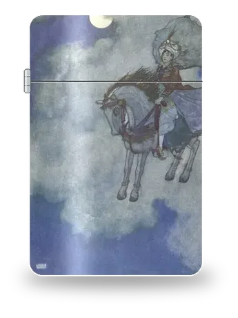 Le mille e una notte: Il cavallo d’ebano di Edmund Dulac – cover d’arte per inserto di accendino