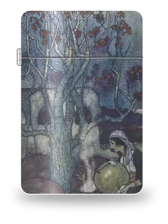 Le mille e una notte: Ali Babà e le giare di Edmund Dulac – cover d’arte per inserto di accendino
