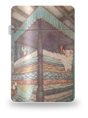 The Princess and the Pea by Edmund Dulac — art case for a lighter insert