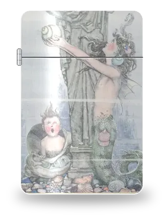 La Petite Sirène et la statue de W. Heath Robinson – boîtier d’art pour insert de briquet