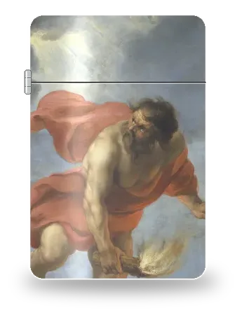 Prometeo porta il fuoco di Jan Cossiers – cover d’arte per inserto di accendino