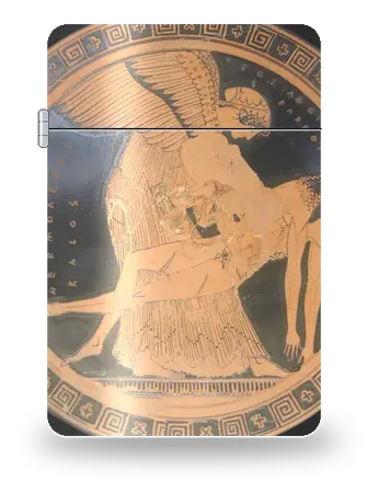Éos et Memnon de Céramique grecque peinte – boîtier d’art pour insert de briquet