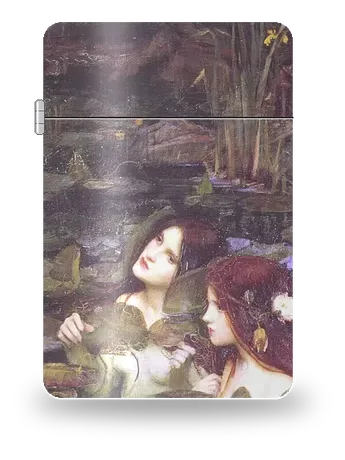 Hylas and the Nymphs Quadriptych: Right Panel (Lily-Pad Nymphs) by John William Waterhouse — art case for a lighter insert