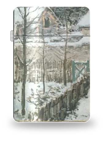 Neve a Louveciennes di Alfred Sisley – cover d’arte per inserto di accendino