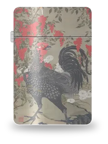 Gallo nero e nandina di Itō Jakuchū – cover d’arte per inserto di accendino