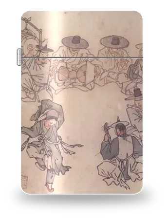 Fanciullo danzante (Mudong) di Kim Hong-do (Danwon) – cover d’arte per inserto di accendino