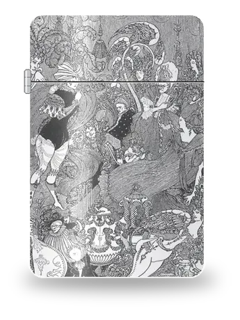 Die Höhle der Spleen (The Rape of the Lock) von Aubrey Beardsley – Kunsthülle für einen Feuerzeugeinsatz