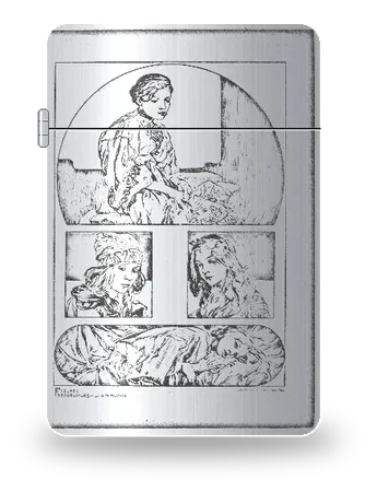 Documents décoratifs, tavola 20 di Alphonse Mucha – cover d’arte per inserto di accendino