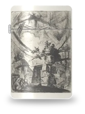 Les Prisons imaginaires, pl. IX : la Roue géante de Giovanni Battista Piranesi – boîtier d’art pour insert de briquet