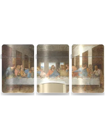 Das Abendmahl – Triptychon-Set mit 3 Hüllen von Leonardo da Vinci – Kunsthülle für einen Feuerzeugeinsatz