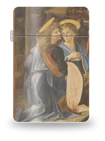 Le Baptême du Christ (détail) : l’ange de Léonard de Léonard de Vinci – boîtier d’art pour insert de briquet