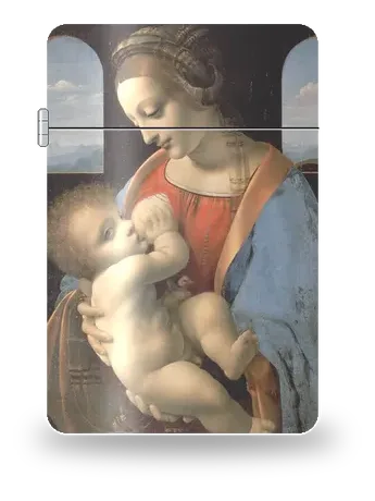 La Madone Litta (Léonard et atelier) de Léonard de Vinci – boîtier d’art pour insert de briquet