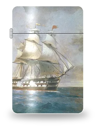Brig Mercury Attacked by Two Turkish Ships Triptych: Right Panel (Turkish Ship) by Ivan Aivazovsky — art case for a lighter insert