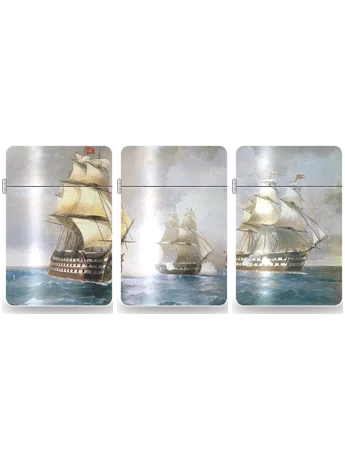 《被两艘土耳其战舰围攻的“墨丘利”号》三联套装（3枚）（伊万·艾瓦佐夫斯基）艺术外壳