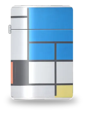 Composizione con grande piano blu di Piet Mondrian – cover d’arte per inserto di accendino