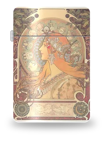 Zodiaque de Alphonse Mucha – boîtier d’art pour insert de briquet