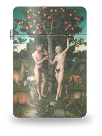 Adamo ed Eva di Lucas Cranach il Vecchio – cover d’arte per inserto di accendino