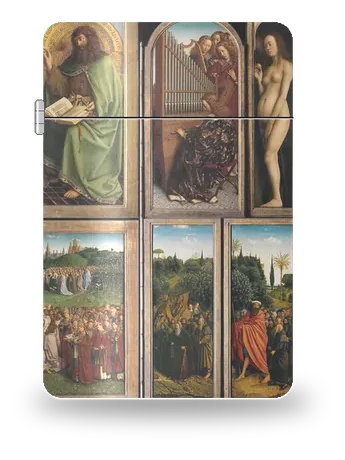 Ghent Altarpiece (open, full view) by Jan & Hubert van Eyck — art case for a lighter insert