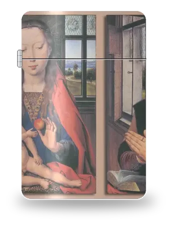 Dittico di Maarten van Nieuwenhove di Hans Memling – cover d’arte per inserto di accendino