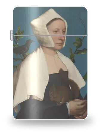 A Lady with a Squirrel and a Starling by Hans Holbein the Younger — art case for a lighter insert