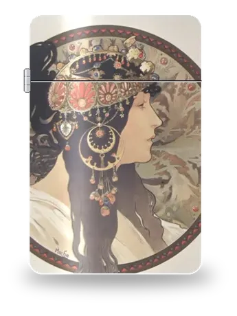 Byzantine Head: The Brunette by Alphonse Mucha — art case for a lighter insert