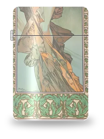 La Lune et les étoiles : l'étoile du matin de Alphonse Mucha – boîtier d’art pour insert de briquet