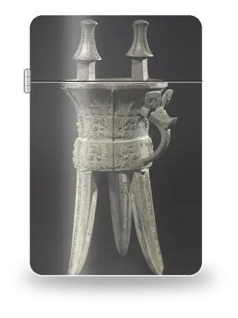 Vase à vin (jia) de Xia–Shang et Zhou de l’Ouest – boîtier d’art pour insert de briquet