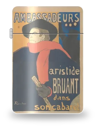 Ambassadeurs: Aristide Bruant von Henri de Toulouse-Lautrec – Kunsthülle für einen Feuerzeugeinsatz