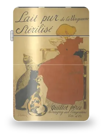 Lait pur stérilisé de la Vingeanne de Théophile-Alexandre Steinlen – boîtier d’art pour insert de briquet